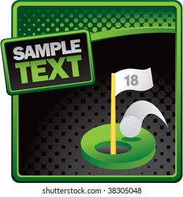Golf-Loch in einem auf einer klassischen, modernen Grunge-Vorlage
