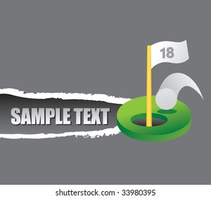 golf hole in one on a ripped paper background