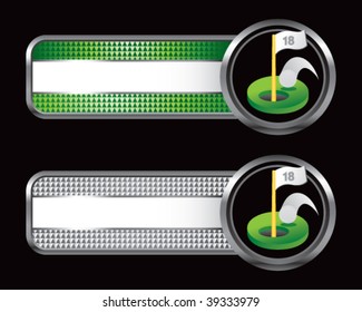golf hole in one on striped banners