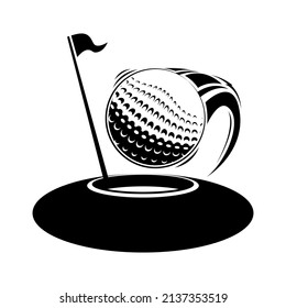 Golf Hole in One Sport Symbol. Trendy Symbol for Design and Websites, Presentation or Mobile Application.