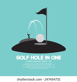 Golf Hole In One Sport Symbol Vector Illustration