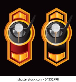 golf hole orange vertical arrows with red and black lining