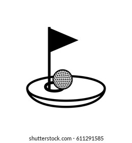 golf hole over white background. vector illustration