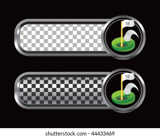 golf hole silver and black checkered tabs