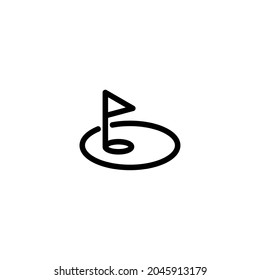 Golf Hole Sport Monoline Symbol Icon Logo for Graphic Design, UI UX, Game, Android Software, and Website.