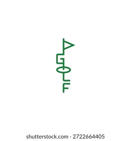 Logotipo del texto de la Vertical del agujero del golf.