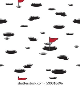 Golf Holes Butter Seamless Pattern