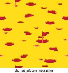 Golf holes Butter seamless pattern yellow