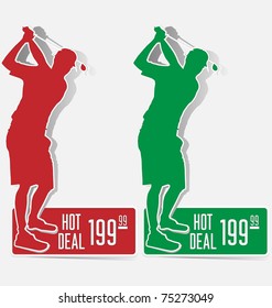 Golf hot deal label sticker vector