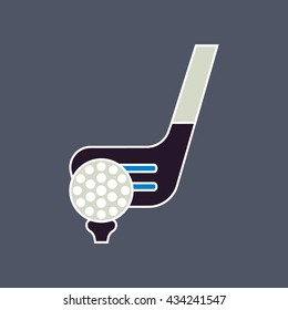 golf icon. Golf Ball And Putter Icon