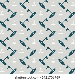 Golf icon blue repeating trendy pattern colorful vector illustration background