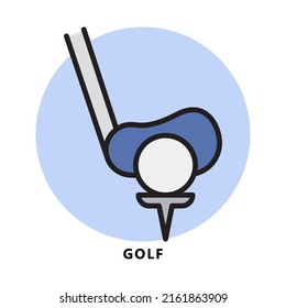 Golf Icon Cartoon. Golf Club Sport Symbol Vector