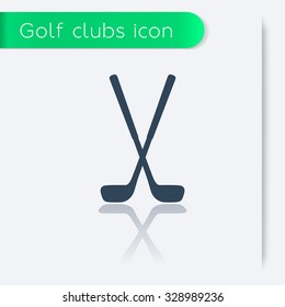 golf icon, golf clubs, vector illustration