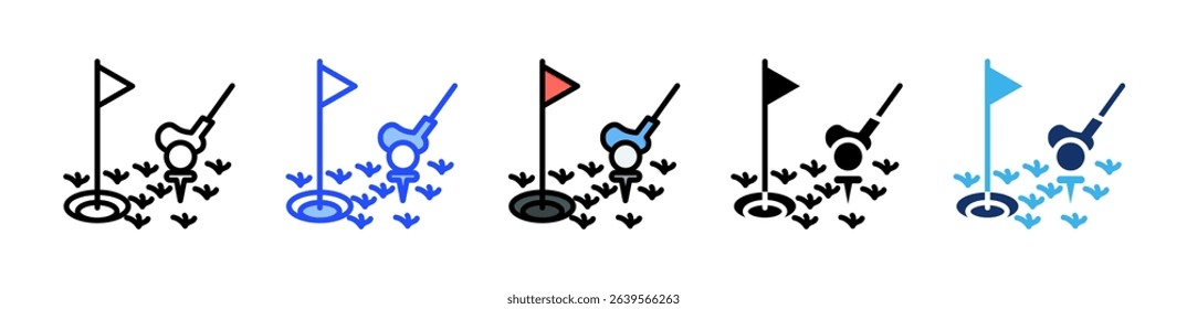 Golf Icon Collection With Multiple Styles