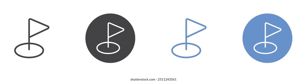 Golf icon Flat set in black and white color