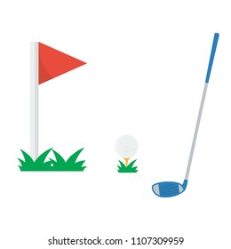 golf icon in flat style isolated vector illustration on white transparent background