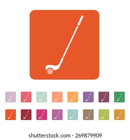 Golf icon. Game symbol. Flat Vector illustration. Button Set