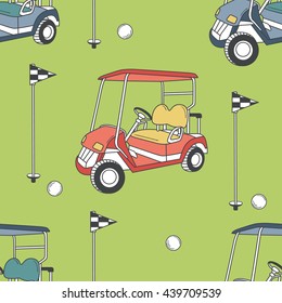Golf icon hand drawn background vector. Sketch objects backdrop. Vector illustration with golf equipment and sport icon. Doodle wallpaper design