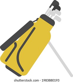 Golf icon. Illustration of a golf bag.