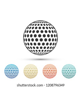 Golf icon isolated on white background. Set elements in colored icons. Flat design. Vector Illustration