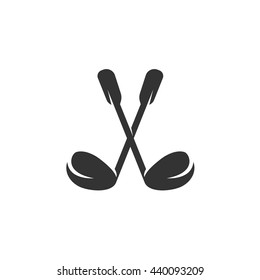 Golf icon isolated on a white background. Logo silhouette design template. Simple symbol concept in flat style. Abstract sign, pictogram for web, mobile and infographics - stock vector