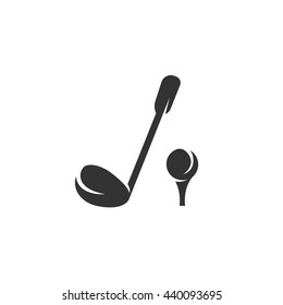 Golf icon isolated on a white background. Logo silhouette design template. Simple symbol concept in flat style. Abstract sign, pictogram for web, mobile and infographics - stock vector