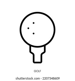 golf icon. Line Art Style Design Isolated On White Background