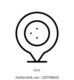 golf icon. Line Art Style Design Isolated On White Background