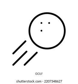 golf icon. Line Art Style Design Isolated On White Background