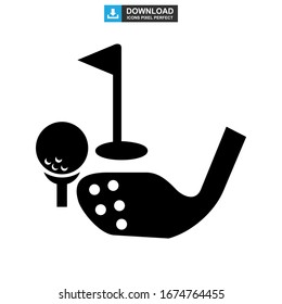 Golfsymbol oder Logo einzeln auf Zeichen Vektorillustration Illustration - hochwertige Vektorsymbole mit schwarzem Hintergrund
