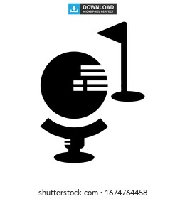 Icono de golf o logotipo símbolo de signo aislado ilustración vectorial - iconos vectoriales de estilo negro de alta calidad

