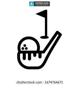 Golfsymbol oder Logo einzeln auf Zeichen Vektorillustration Illustration - hochwertige Vektorsymbole mit schwarzem Hintergrund
