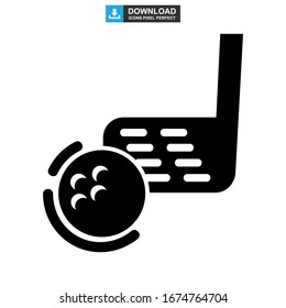 Icono de golf o logotipo símbolo de signo aislado ilustración vectorial - iconos vectoriales de estilo negro de alta calidad
