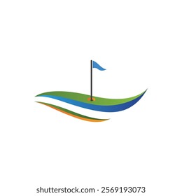 Golf icon logo template design illustration