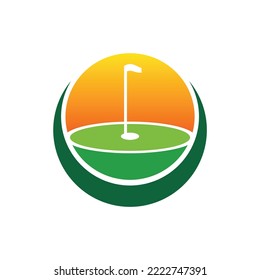 campo de plantilla de logotipo de icono de golf