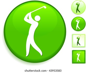 Icono de golf en el botón de Internet Ilustración vectorial original