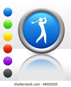 Golf Icon on Internet Button Original Vector Illustration