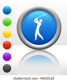 Golf Icon on Internet Button Original Vector Illustration