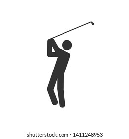 Golf Icon. One of Outdoor Sport Illustration As A Simple Vector Sign & Trendy Symbol for Design and Websites, Presentation or Mobile Application
