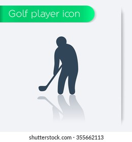 golf icon, golf player, golfer, vector illustration