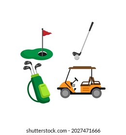Ilustración de la plantilla de diseño del conjunto de iconos de golf