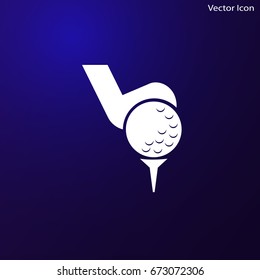Golf icon in a simple style