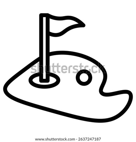 golf icon Simple thin line stroke