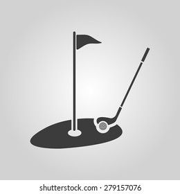 The golf icon. Sport symbol. Flat Vector illustration