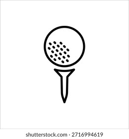 Golf icon. Golf stick, Golf Ball and Golf Flag symbol. Vector illustration for web design. Isolated on white background.