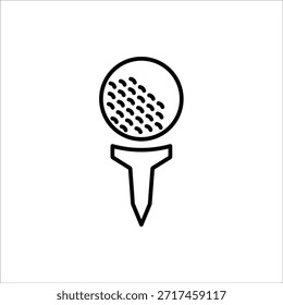 Golf icon. Golf stick, Golf Ball and Golf Flag symbol. For web design. Vector illustration Isolated on white background.