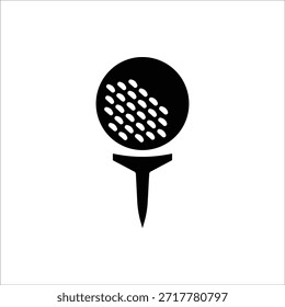 Golf icon. Golf stick, Golf Ball and Golf Flag symbol. For web design. Vector illustration Isolated on white background.