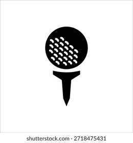 Golf icon. Golf stick, Golf Ball and Golf Flag symbol. For web design. Vector illustration Isolated on white background.