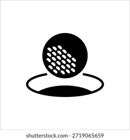 Golf icon. Golf stick, Golf Ball and Golf Flag symbol. For web design. Vector illustration Isolated on white background.