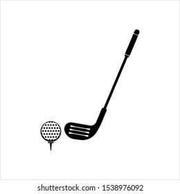 Golf Icon, Golf Stick Ball Icon, Sport Icon Vector Art Illustration